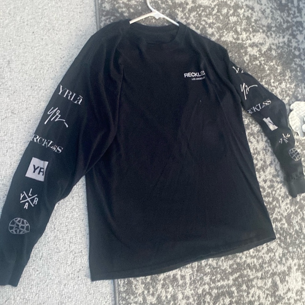 Young And Reckless Los Angeles LA Long Sleeve Tee Shirt In Black Size Large
